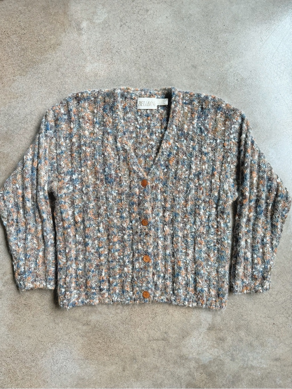 Vintage Belldini Marled Mohair Knit Cardigan